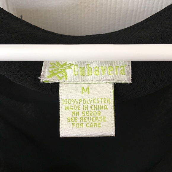 Black Cubavera blouse - Picture 4 of 4